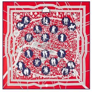 Paris is for Lovers silk feeling scarf 35”x 34”